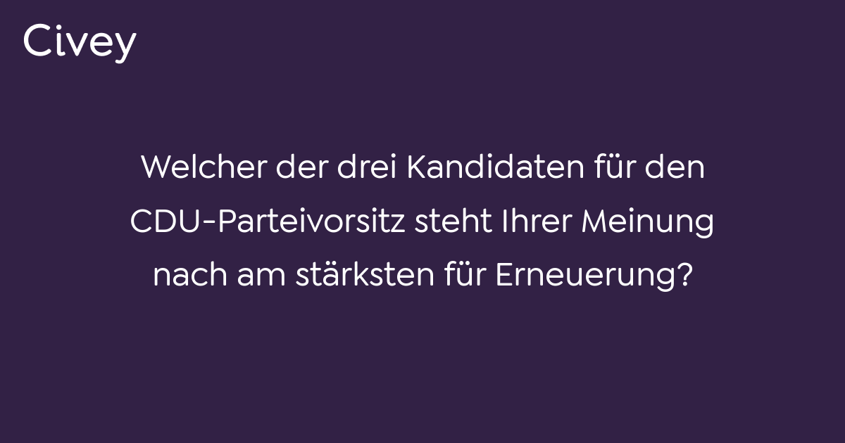 Civey-Umfrage: Welcher Der Drei Kandidaten Für Den CDU-Parteivorsitz ...