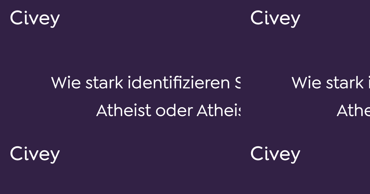 CiveyUmfrage Wie stark identifizieren Sie sich als Atheist oder Atheistin? Civey