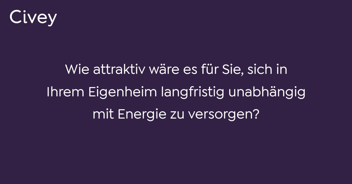 Civey Umfrage Wie Attraktiv W Re Es F R Sie Sich In Ihrem Eigenheim