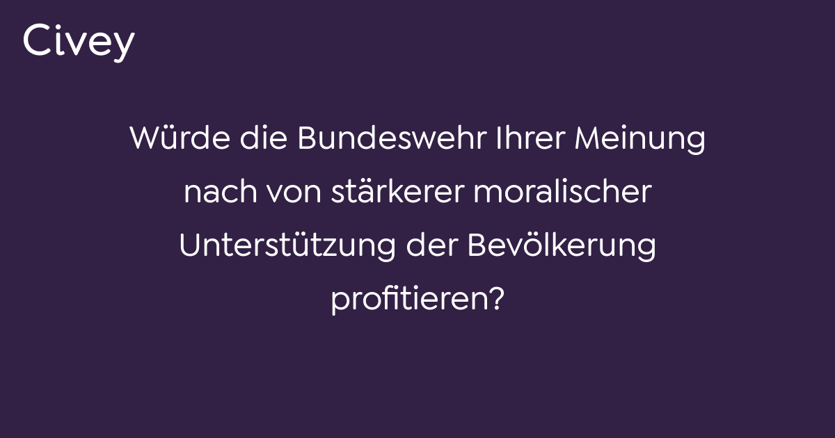 Civey-Umfrage: Würde Die Bundeswehr Ihrer Meinung Nach Von Stärkerer ...