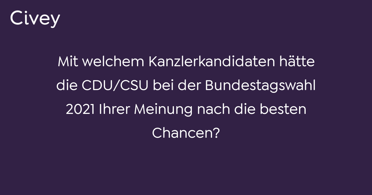 Civey-Umfrage: Mit welchem Kanzlerkandidaten hätte die CDU ...