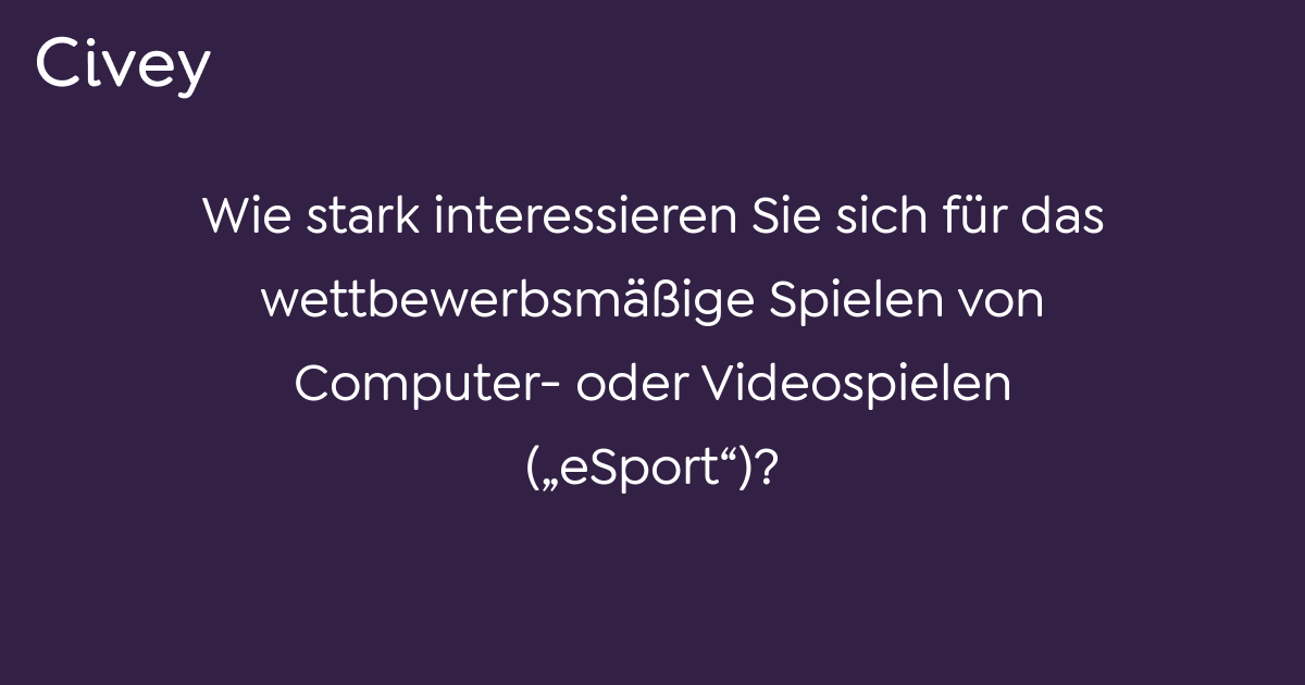 Civey Umfrage Wie stark interessieren Sie sich für das